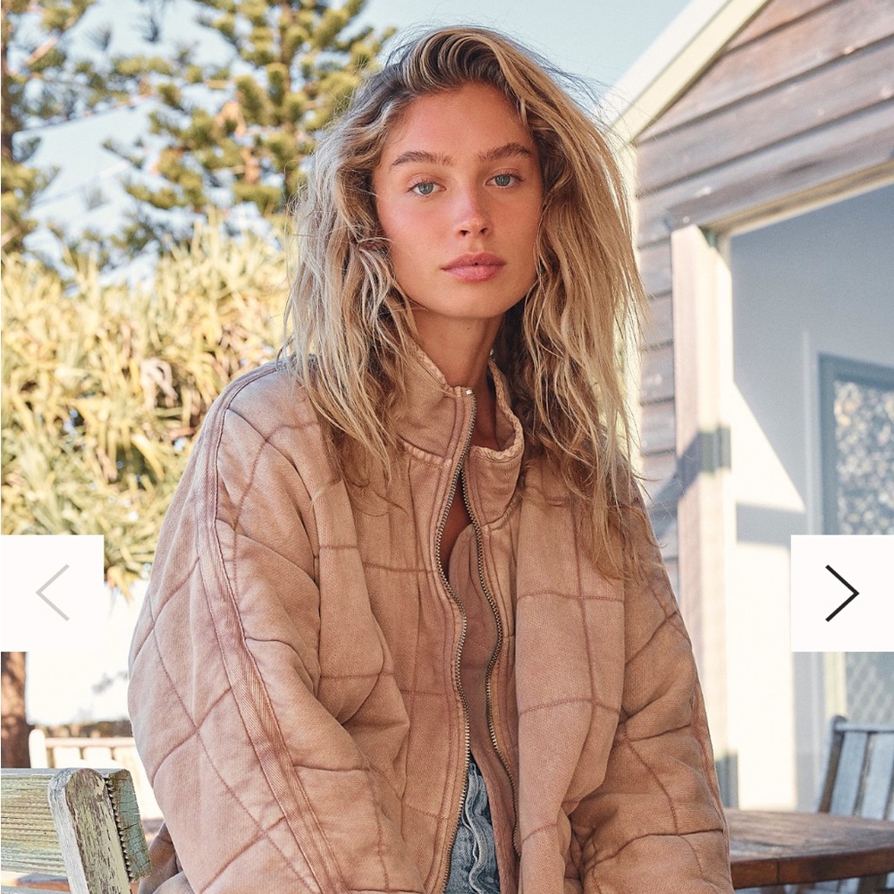 Free People Tan Bomber Jacket